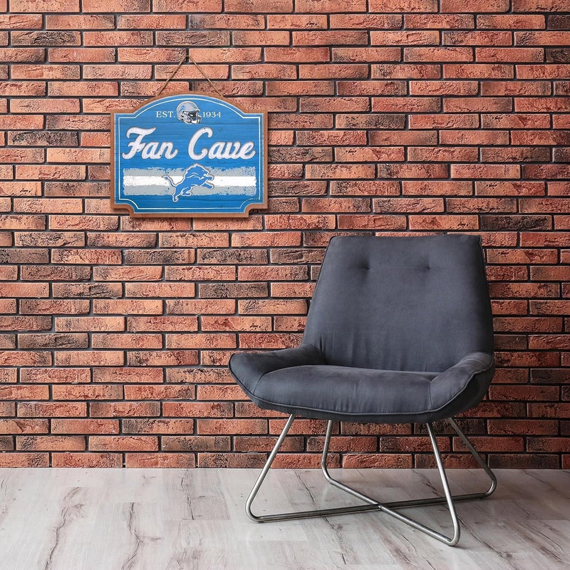 FOCO NFL Official Primary Logo Established 15" Fan Cave Wall Sign (Detroit Lions, One Size) - Image 4